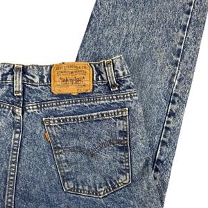 Vtg Levi's 505 80s Men's Acid Wash‎ Jeans USA Made Altered W33 L24